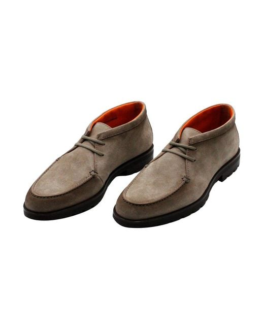 Santoni Brown Flat Shoes 100Le for men