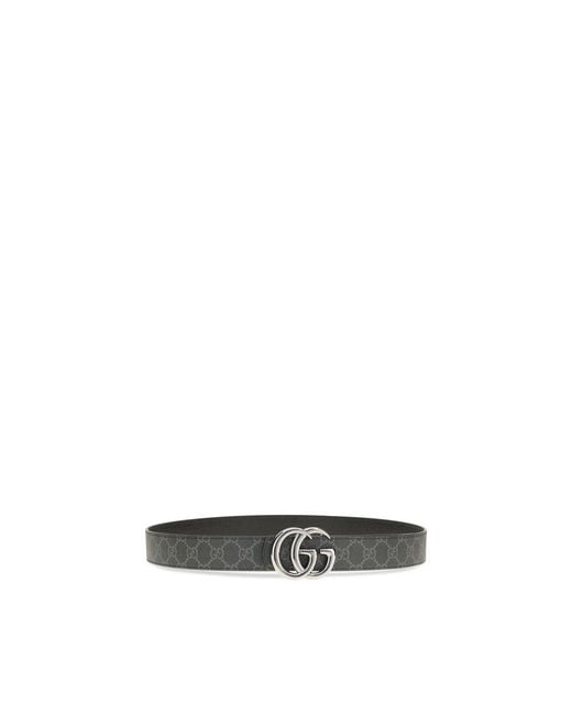 Gucci Gray Calf Leather Bos Taurus Regular Belt for men