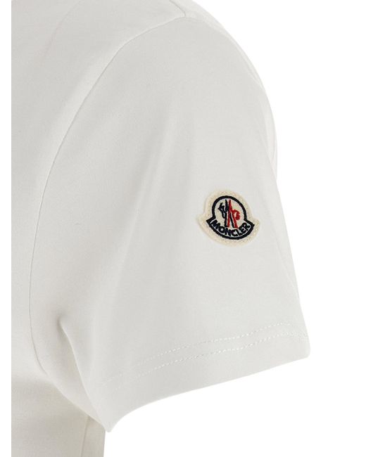 Moncler White Logo Patch T-Shirt