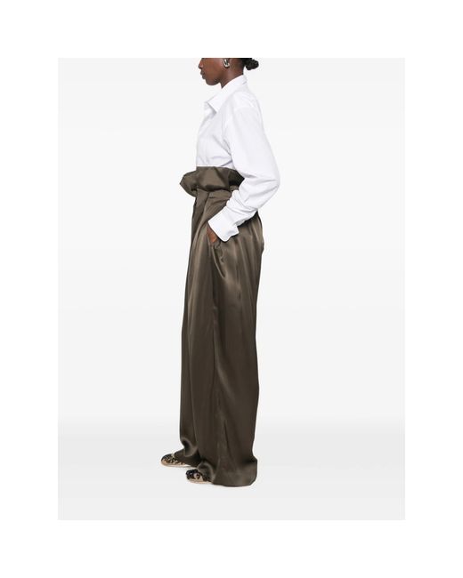 Khaite Green Pantalon Kira Dark Trousers