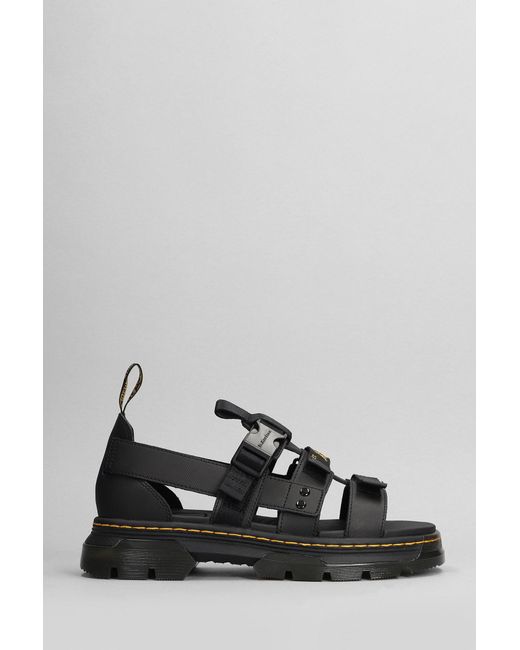 Dr. Martens Pearson Sandals In Black Leather for men