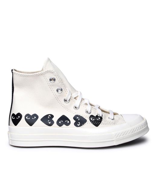 COMME DES GARÇONS PLAY White Ivory Fabric Sneakers