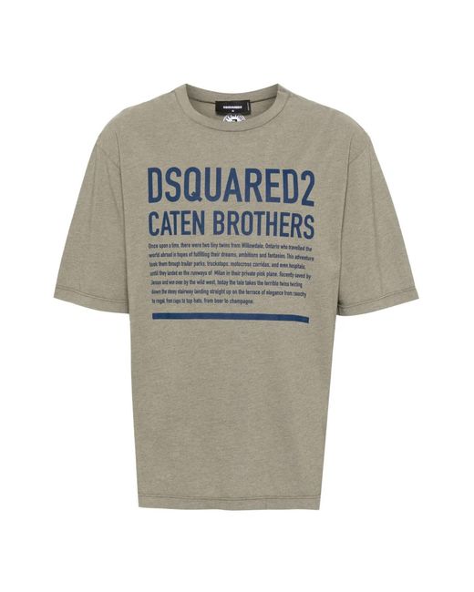 DSquared² Natural Loose Fit Logo T-Shirt Clothing Polo & T-Shirts for men