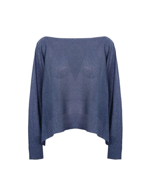D.exterior Blue Viscose And Lurex Sweater