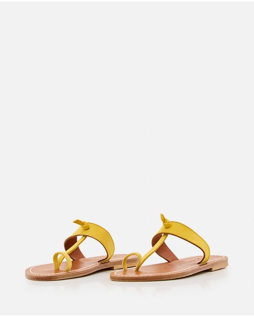 K. Jacques Yellow Ganges Leather Sandals