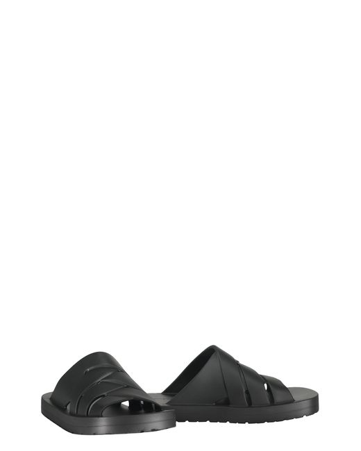 Bottega Veneta Black Rubber Slides for men