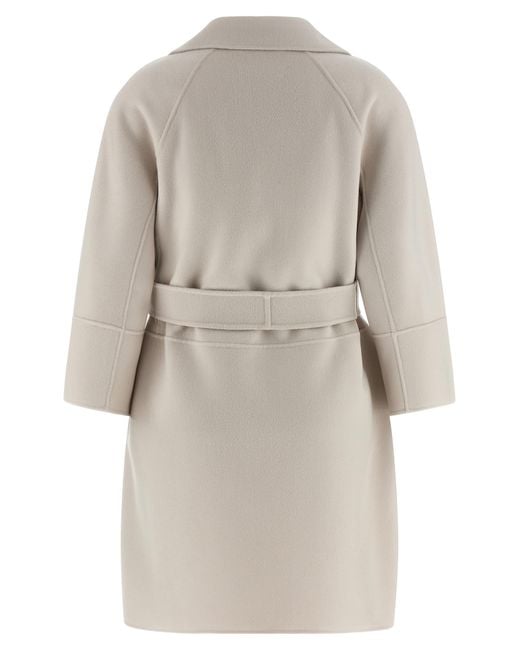 Max Mara White Arona Coat Virgin Wool Coats, Trench