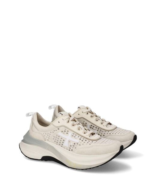 Premiata White Flat Shoes