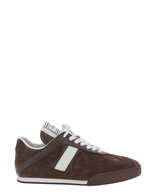 Chloé Brown Low Top Suede Sneakers Polyester Trainers