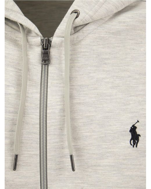 Polo Ralph Lauren Gray Double Knit Hoodie Sweatshirt for men