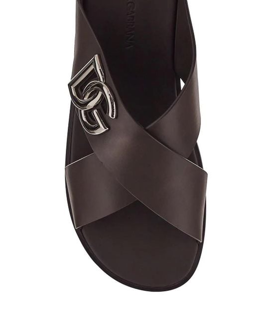 Dolce & Gabbana Brown Leather Sandals for men