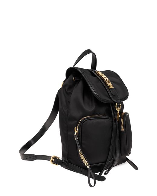 Moschino Black Backpack With Logo,