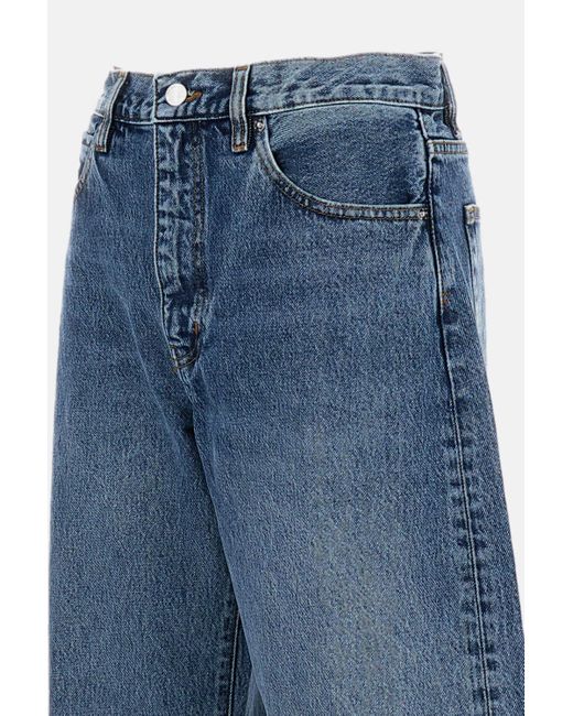 FRAME Blue 'The Bubble Crop' Jeans