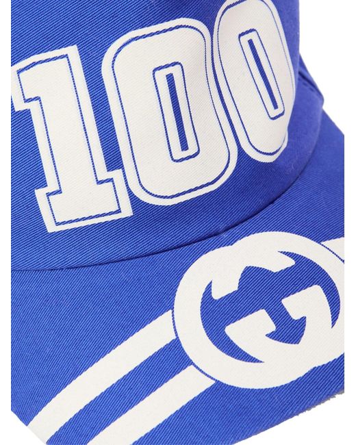 Gucci Blue Gg Logo College Baseball Cap Accessories Beanies & Hats for men