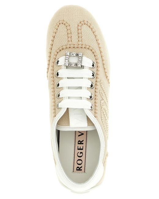 Roger Vivier White Polyamide Low Top Sneakers