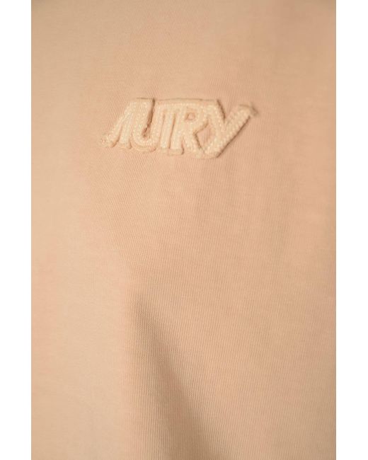 Autry White Logo Embossed Crop T-shirt
