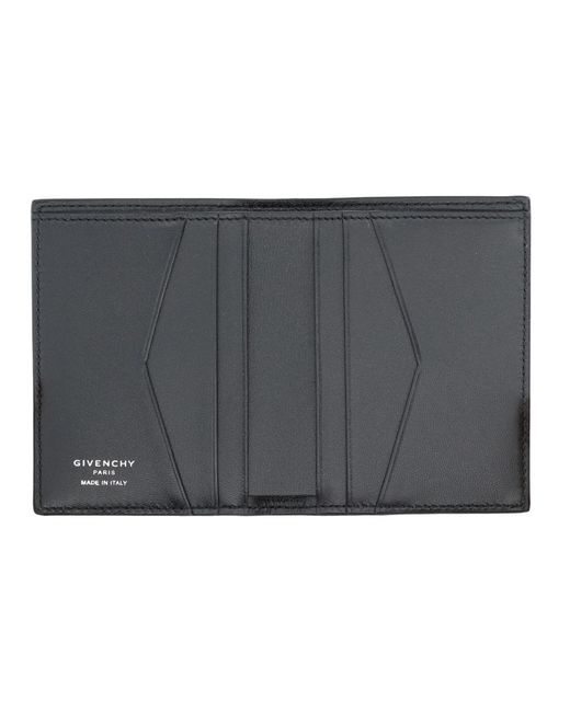 Givenchy Black Grain Leather Card Holder Calf Wallets & Purses for men
