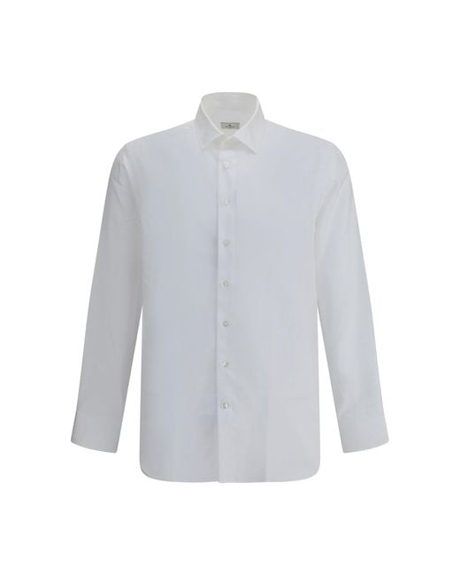 Etro White Roma Cotton Shirt for men