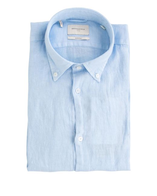 Brooksfield Blue Shirts Linen for men