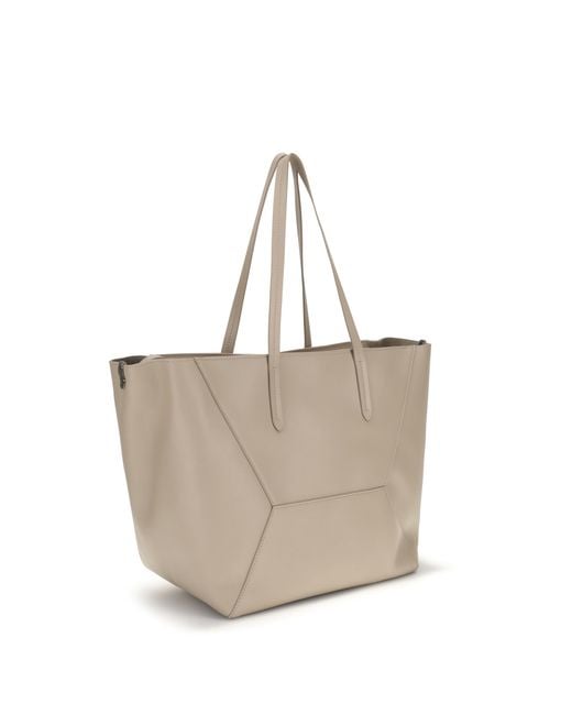 Brunello Cucinelli Natural Leather Tote Bag Calf Bos Taurus Shoulder