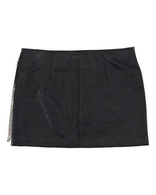 Alexander Wang Black Leather Miniskirt Cow Skirt