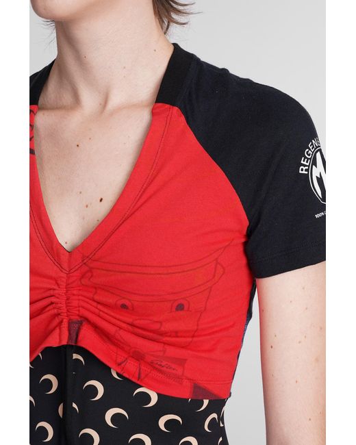 MARINE SERRE T-shirt In Red Cotton