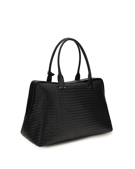 Bottega Veneta Black Duffels Travel Bag Nappa- Lamb Leather Shoulder for men