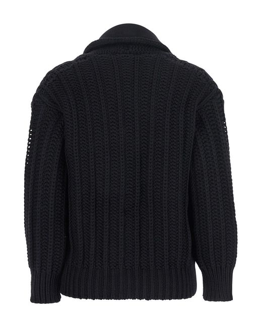 Dolce & Gabbana Black Cardigan With Wide Neckline On The Front