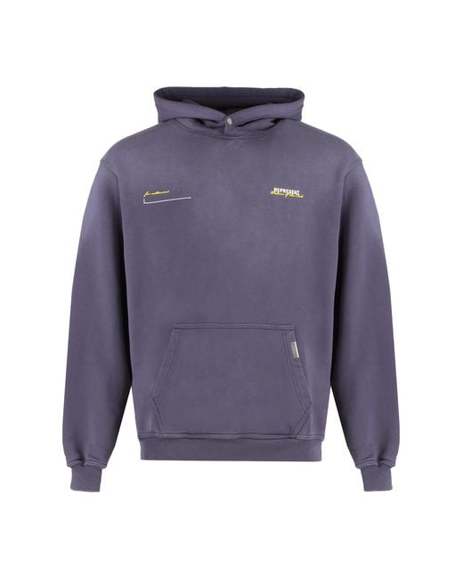 Represent Purple Hooded Sweatshirt Patron Of The Club Cotton Jumpers for men