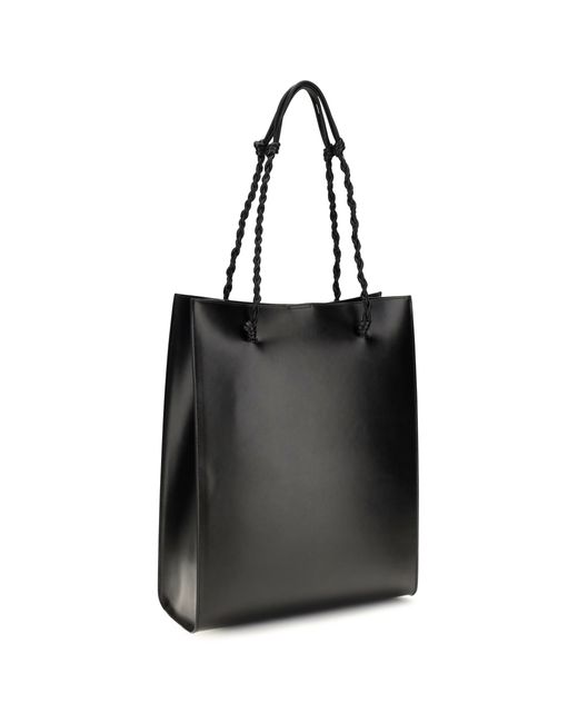 Jil Sander Black Tangle Shopping Ns Calf Leather Bos Taurus Shoulder Bags
