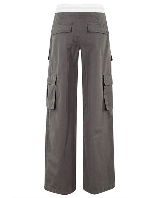 Alexander Wang Gray Mid Rise Cargo Rave Pant With Logo Elastic