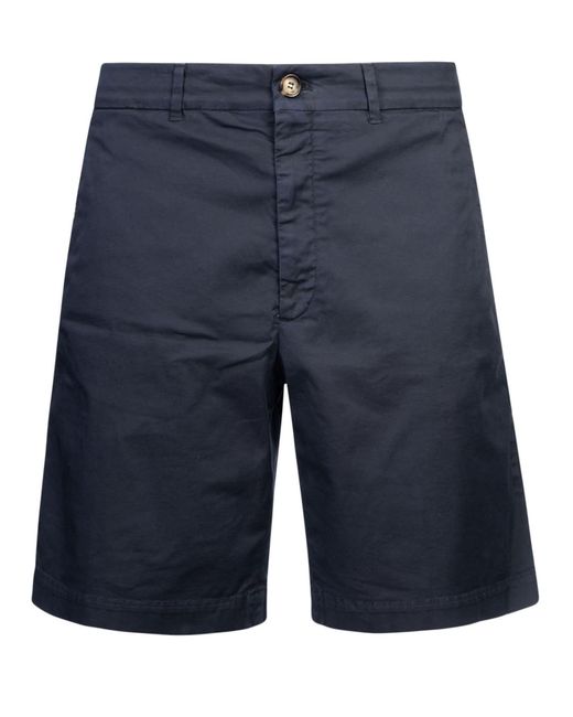 Brunello Cucinelli Blue Classic Plain Trouser Shorts for men