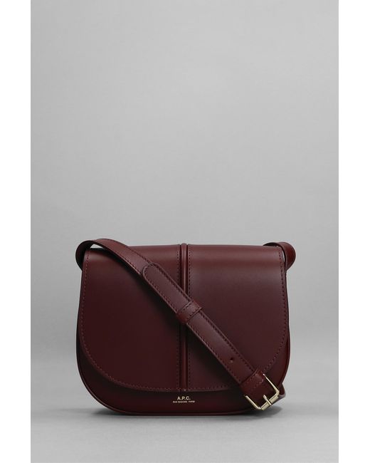 A.P.C. Betty Shoulder Bag In Bordeaux Leather in Red | Lyst