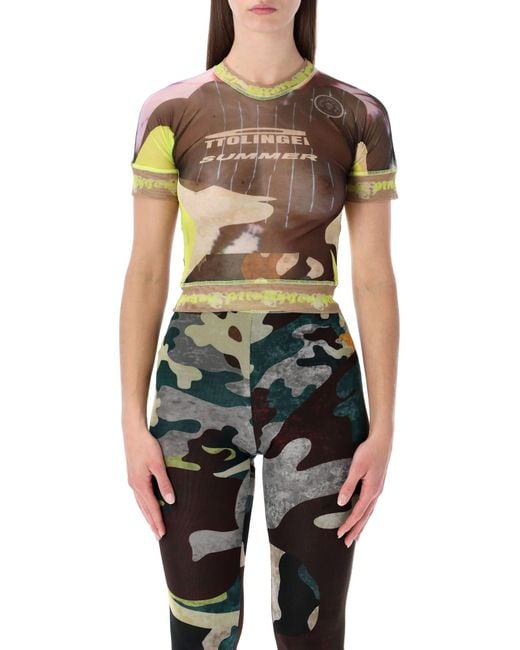 OTTOLINGER Multicolor Camouflage Mesh T-Shirt