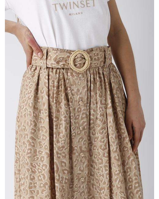 Twin Set Natural Cotton Skirt