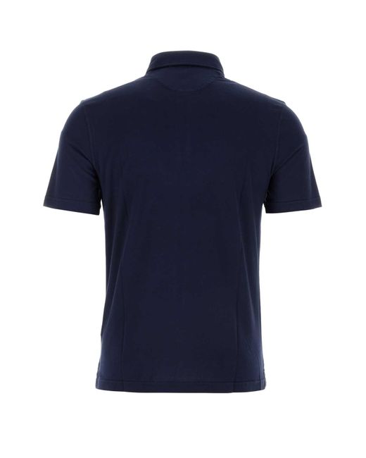Fedeli Blue Cotton Polo Shirt for men