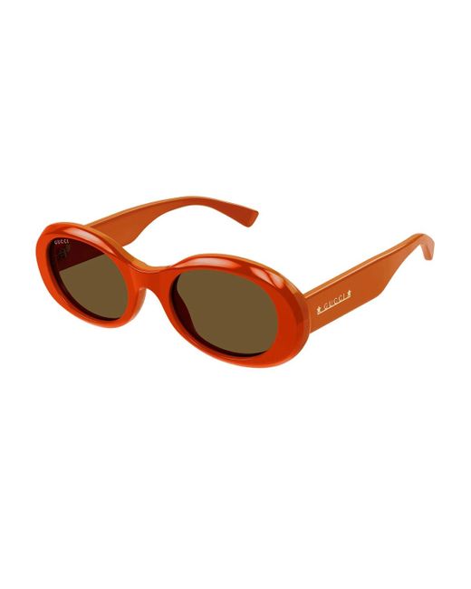 Gucci Brown Gg1587S Linea Lettering Sunglasses