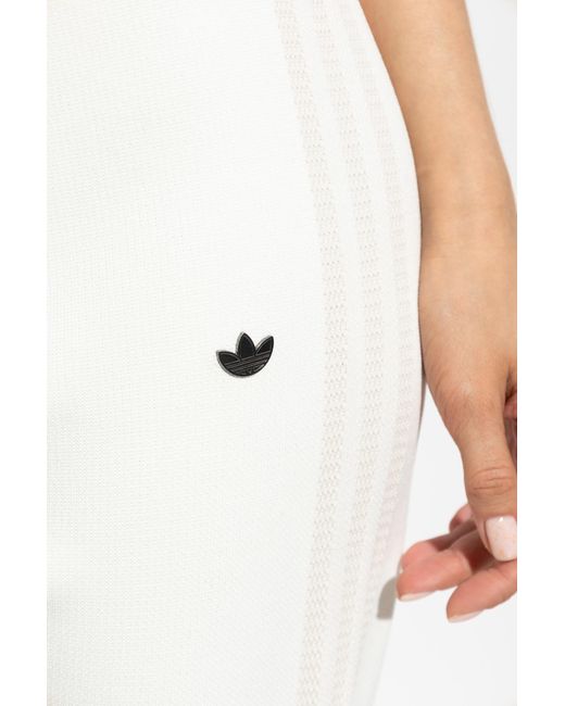Adidas Originals White Sweatpants With Logo-Shaped Appliqué