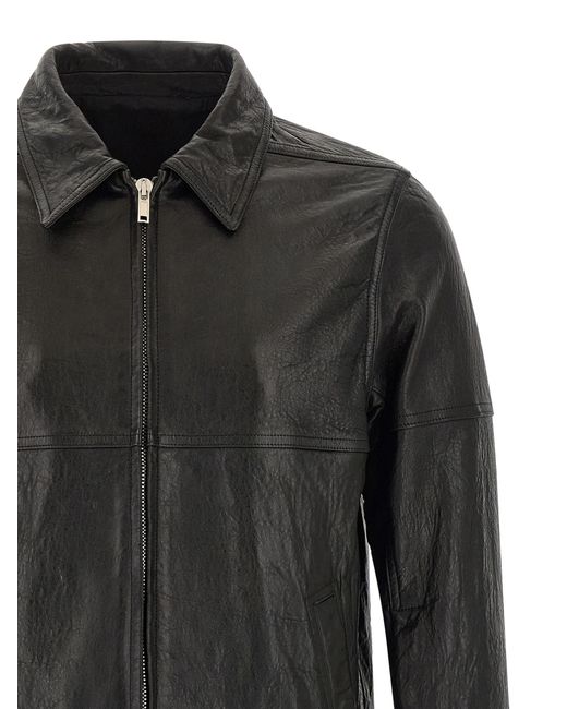 Rick Owens Black Lamb Leather Jacket Clothing for men