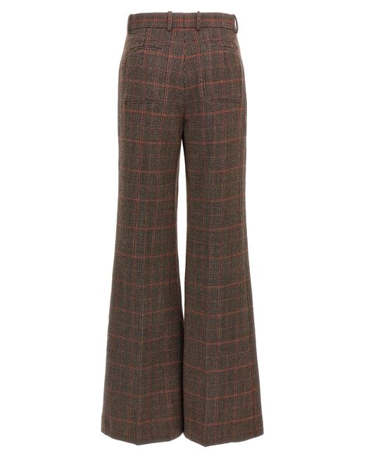 Chloé Brown Chloã Check Wool Pants