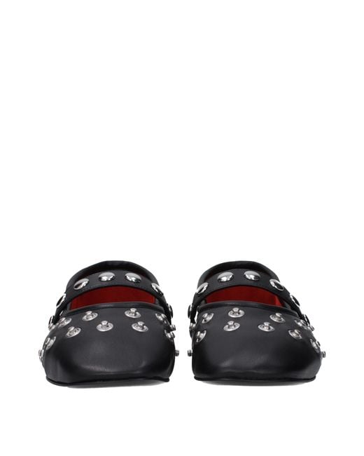Stella McCartney Black Leather Ballet Flats