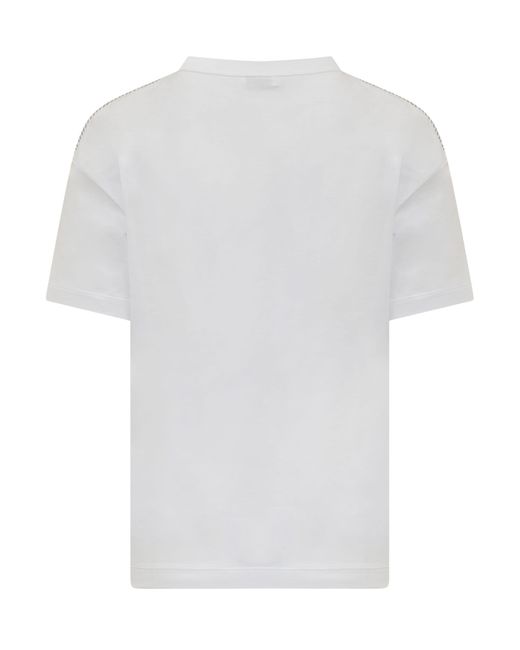 Brunello Cucinelli White T-shirt With Mini Rhinestones
