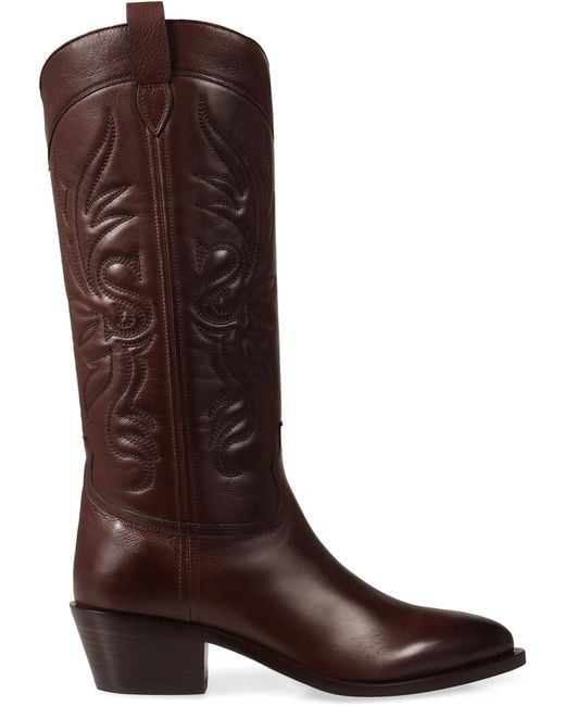Sartore Brown Leather Boots Goatskin