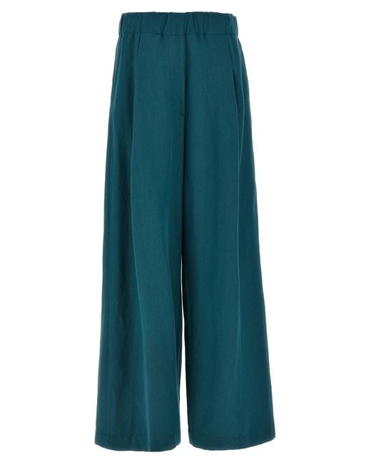 Dries Van Noten Blue Pila Pants Wool Pi Polyamide