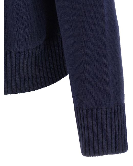 AMI Blue Wool Cardigan Clothing for men