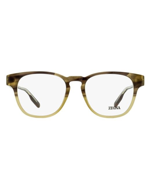 Zegna Black Keyhole Square Eyeglasses Ez5261 050 Melange- 51Mm Melange/ Plastic (Acetate) for men