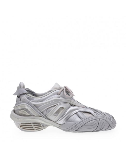 Balenciaga Gray Metallic Low-Top Sneakers