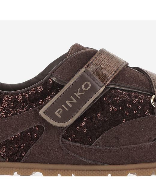 Pinko Brown Sneakers Yulia 03 Upper: Leather Trainers