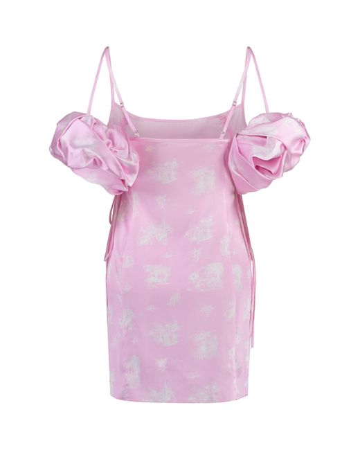 Jacquemus Pink Chou Satin Dress