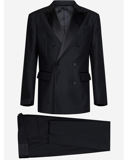 DSquared² Black Suit Chicago Virgin Wool Suits for men